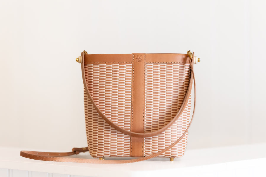 Leather Nantucket Lightship Basket Bag (NLB) - Bucket