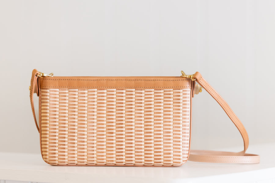 Leather Nantucket Lightship Basket Bag - Clutch