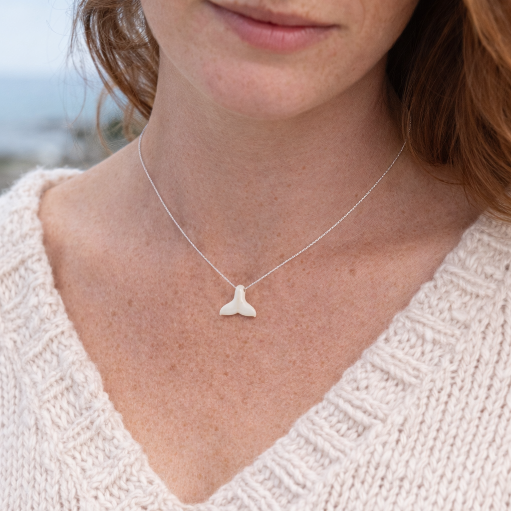 Fossil Whale Tail Pendant
